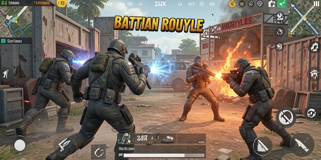 Gameplay seru di 33ZK dengan pertarungan Battle Royale yang intens.