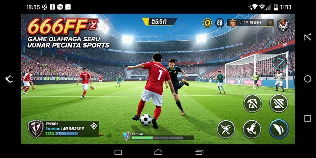 Screenshot utama 666FF menampilkan pertandingan seru di lapangan.
