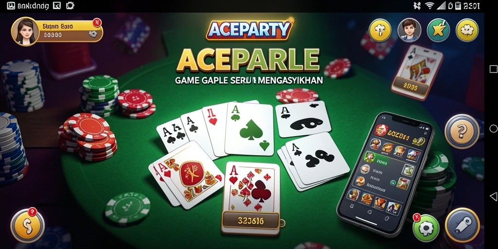 Tampilan gameplay ACEPARTY dengan grafis Gaple yang menarik.