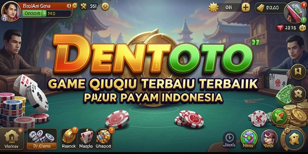 Screenshot DENTOTO menampilkan aksi seru permainan QiuQiu yang kompetitif.