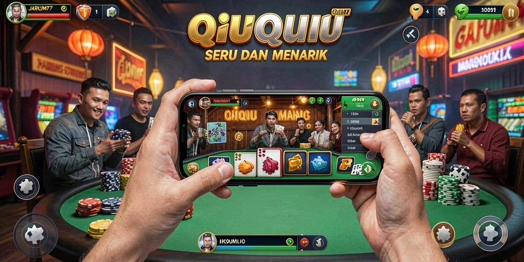Tampilan gameplay QiuQiu yang mengasyikkan di JARUM77.
