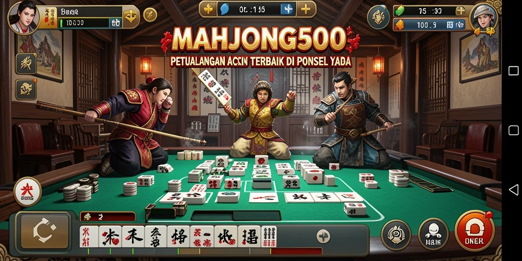 Tampilan gameplay seru dari MAHJONG500 dengan aksi mendebarkan.