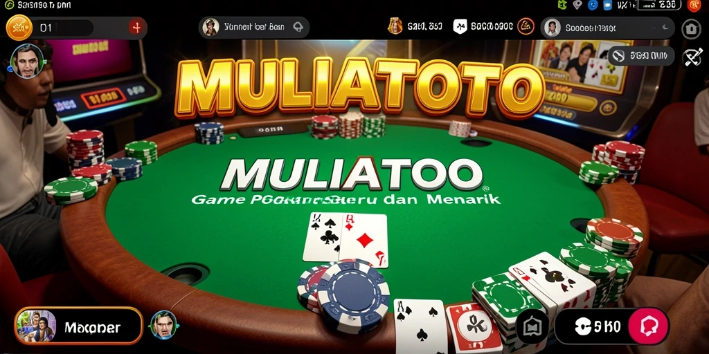 Tampilan gameplay seru dalam MULIATOTO saat bermain poker.