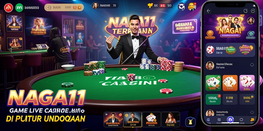 Screenshot gameplay NAGA11 menampilkan momen seru saat bermain Live Casino.