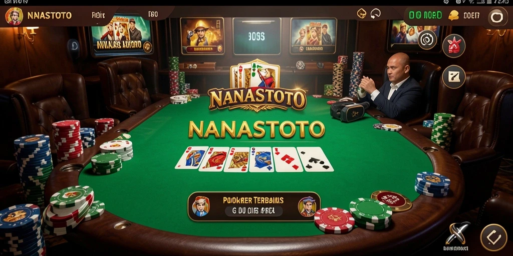 Tangkapan layar utama NANASTOTO menampilkan aksi seru permainan Poker.