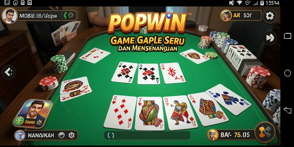 Tampilan gameplay Gaple yang menarik di POPWIN.