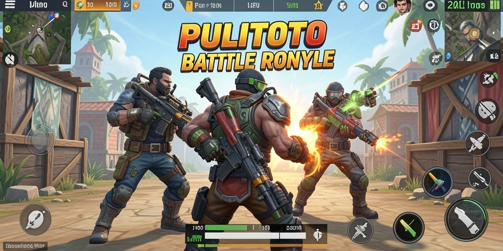 Screenshot dari gameplay <strong>PULITOTO</strong> menampilkan aksi pertarungan seru dalam Battle Royale.
