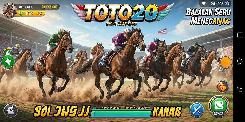 Tangkapan layar TOTO20 menampilkan aksi balapan yang seru dan mendebarkan.