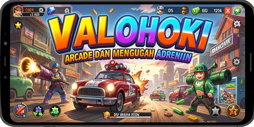 Tampilan gameplay VALOHOKI yang menegangkan dan penuh warna.