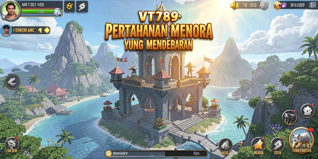 Screenshot utama menampilkan aksi seru dalam gameplay Tower Defense.